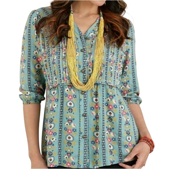 Matilda Jane Tops - Matilda Jane Women’s XL Blouse Boho Fall Floral Hearts Peasant Top Cottagecore